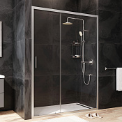 Am.Pm Gem Душевая дверь в нишу 140х195h см, универсал., стекло прозрачное 5 мм, цвет: хром матовый W90G-140-1-195MT