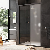 Am.Pm Gem Душевая дверь в нишу 120х195h см, универсальная, стекло матовое 5 мм, цвет: черный матовый W90G-120-1-195BM