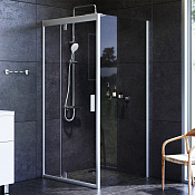 Am.Pm Gem Душевой уголок 90х90х190h см, стекло прозрачное 6 мм, без поддона, цвет: хром матовый W90G-404-090MT