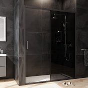 Am.Pm Gem Душевая дверь в нишу 150х195h см, универ., стекло тонированное 5 мм, цвет: черный матовый W90G-150-1-195BG
