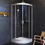 Am.Pm Gem Душевой уголок 80х80х190h см, стекло прозрачное 5 мм, без поддона, цвет: хром матовый W90G-401-080WT