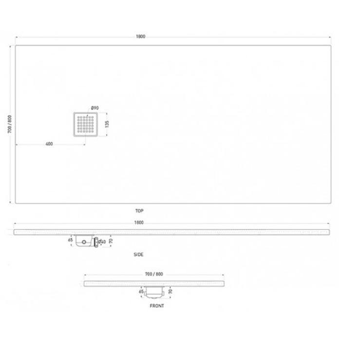 Cielo Infinito Душевой поддон 70x180xh3 см, прямоугольный, цвет: белый PD370180