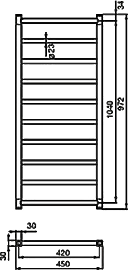 Полотенцесушитель водяной Zehnder Stalox STX-100-045 белый STX-100-045 RAL 9016