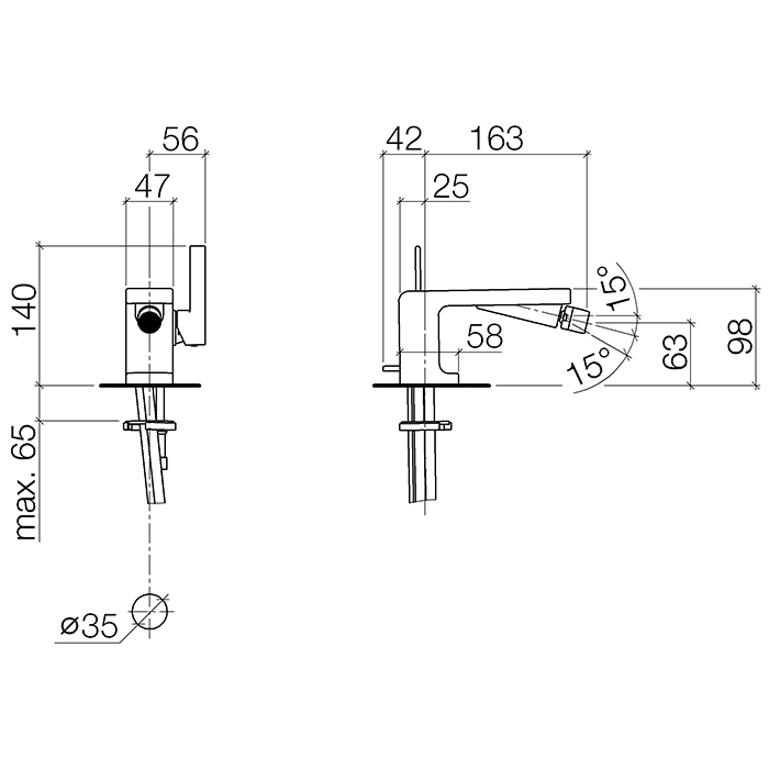 Dornbracht Lulu Смеситель для биде цвет: платина матовая 33600710-06