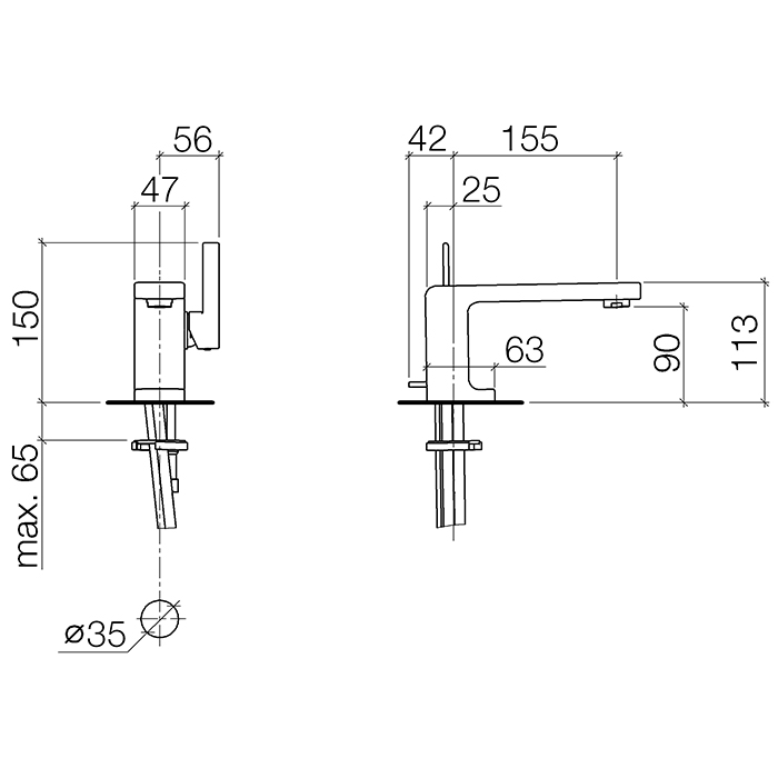Dornbracht Lulu Смеситель для раковины, цвет: платина матовая 33500710-06