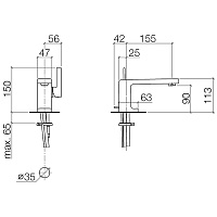 Dornbracht Lulu Смеситель для раковины, цвет: платина матовая 33500710-06