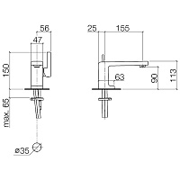 Dornbracht Lulu Смеситель для раковины, цвет: платина матовая 33521710-06