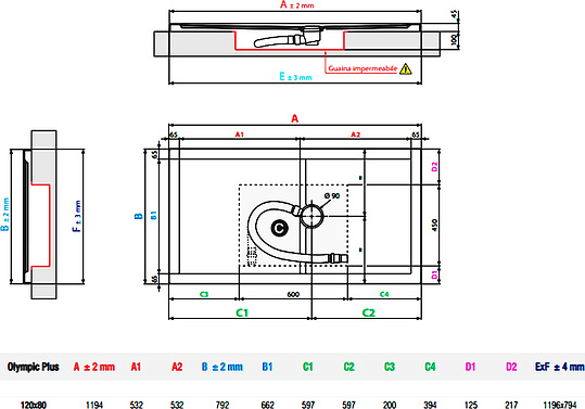 Поддон для душа Novellini Olympic Plus 120x80 см White OL801204-30
