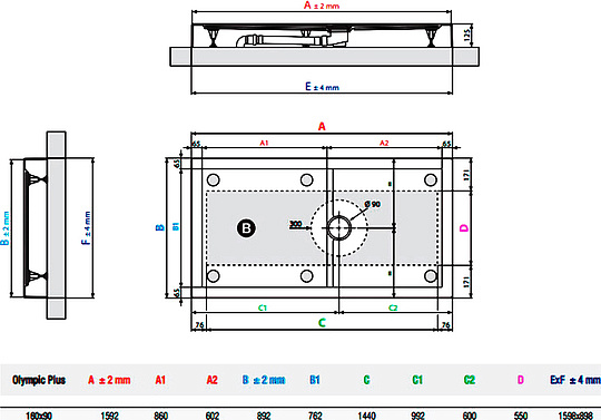 Поддон для душа Novellini Olympic Plus 160x90 см White высокий OL1609011-30