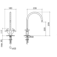 Dornbracht Tara Смеситель на 1 отв., цвет: платина 22815892-08
