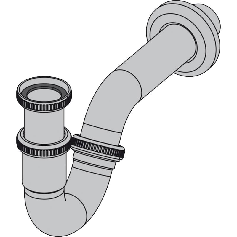 Alcaplast Сифон для биде Ø3,2, металл, цвет: хром A45G
