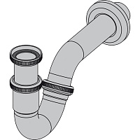 Alcaplast Сифон для биде Ø3,2, металл, цвет: хром A45G