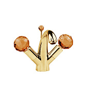 Jorger Florale Crystal Смеситель для раковины, цвет: золото/amber 600.10.300.020-16