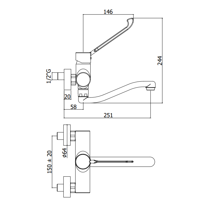 Paffoni Green Смеситель для раковины, настенный, цвет: хром GR302CR