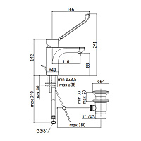 Paffoni Green Смеситель для раковины, на 1 отверстие, цвет: хром GR305CR