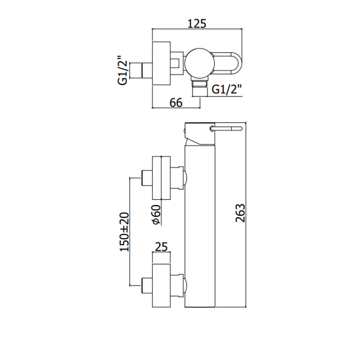 Paffoni Joker Смеситель для душа, настенный, цвет: хром JK168CR