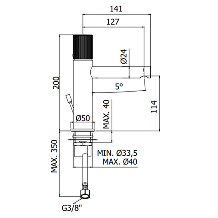 Paffoni Jo Смеситель для раковины, на 1 отв., цвет: хром JO071CR