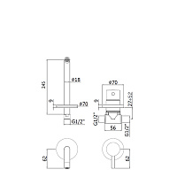 Paffoni Light Смеситель для раковины, встраиваемый, цвет: золото медовое LIG007HG70