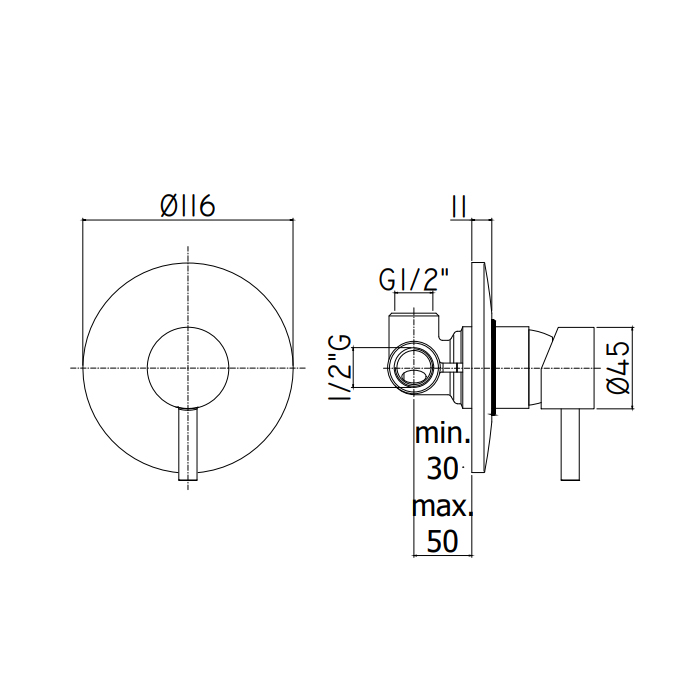 Paffoni Light Смеситель для душа, встраиваемый, цвет: черный матовый LIG010NO