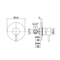 Paffoni Light Смеситель для душа, встраиваемый, цвет: черный матовый LIG010NO