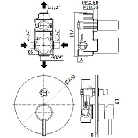 Paffoni Light Смеситель встраиваемый для душа, цвет: золото медовое брашированное LIG015HGSP