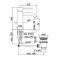 Paffoni Light Смеситель для раковины, на 1 отверстие, цвет: черный матовый LIG071KNO