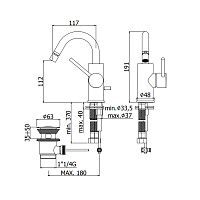 Paffoni Light Смеситель для биде на 1 отверстие, цвет: Steel Looking LIG138ST