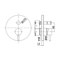 Paffoni Light Смеситель для душа, встраиваемый, цвет: золото медовое LIGBOX015HG/M