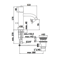 Paffoni Light Смеситель для раковины, на 1 отверстие, цвет: черный матовый LIGX075NO