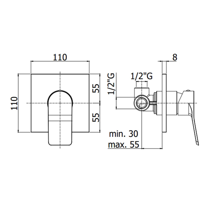 Paffoni Tilt Смеситель для душа, встраиваемый, цвет: хром TI010CR