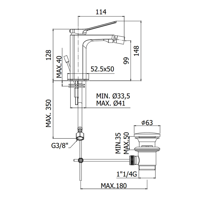 Paffoni Tilt Смеситель для биде, на 1 отв., цвет: хром TI131CR