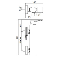 Paffoni Tilt Смеситель для душа, настенный, цвет: черный матовый TI168NO