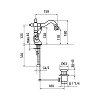 Webert Alexandra Смеситель для биде, цвет: хром/золото/кристаллы Swarovski AL710402017