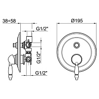 Webert Alexandra Смеситель для ванны, цвет: хром/кристалл Swarovski AL860101015