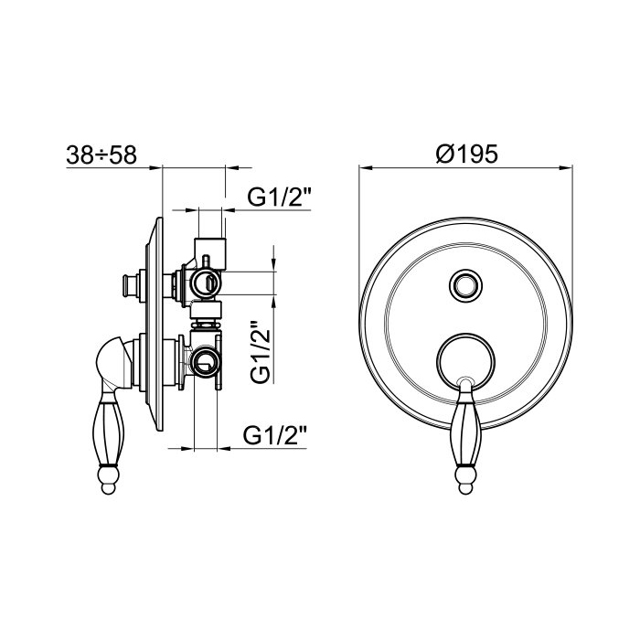 Webert Alexandra Смеситель для ванны, цвет: бронза/кристалл Swarovski AL860101065