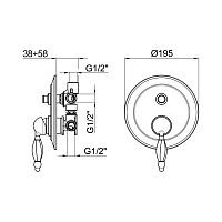 Webert Alexandra Смеситель для ванны, цвет: бронза/кристалл Swarovski AL860101065