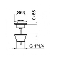 Webert Aria Донный клапан, универсальный, цвет: черный матовый AC0405560