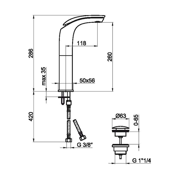 Webert Aria Смеситель для раковины, цвет: хром AI830402015