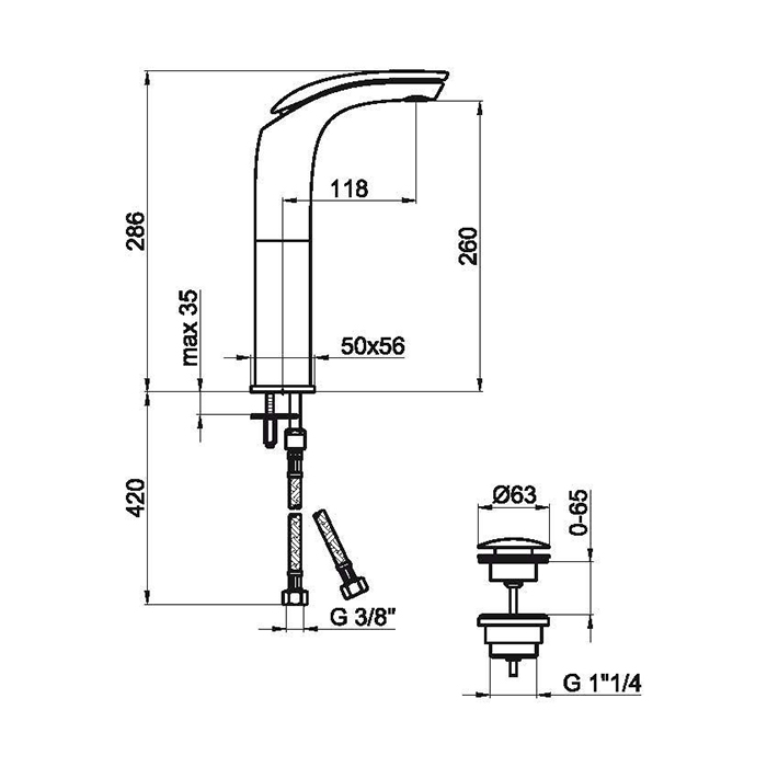 Webert Aria Смеситель для раковины, цвет: белый глянцевый/хром AI830402844