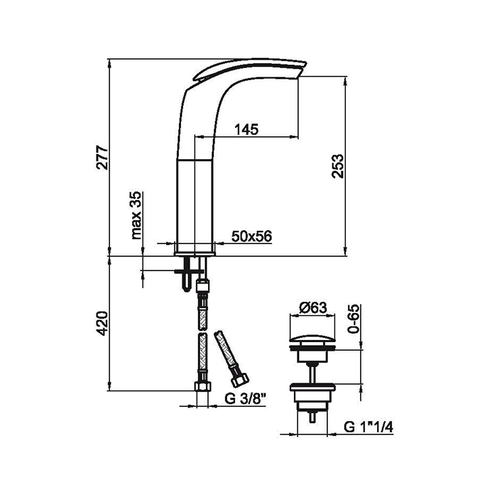 Webert Aria Смеситель для раковины, цвет: белый глянцевый/хром AI832201844