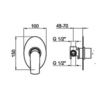 Webert Aria Смеситель для душа, цвет: белый глянцевый/хром AI880101844