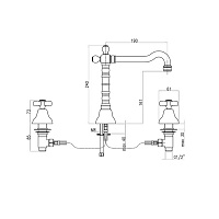Webert Armony Смеситель для раковины, на 3 отв., цвет: бронза AM750202065
