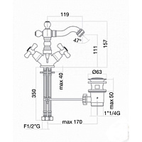 Webert Armony Смеситель для биде, с донным клапаном, цвет: медь AM710402060