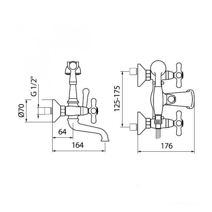 Webert Armony Смеситель для ванны, цвет: медь AM720201060(153)