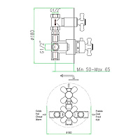 Webert Armony Смеситель для душа, термостатический, цвет: бронза AM970901065