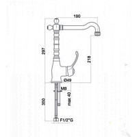 Webert Aurora Смеситель для раковины, цвет: медь AU831802060