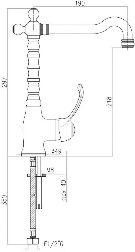 Webert Aurora Смеситель для раковины, цвет: бронза AU831802065