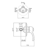 Webert Aurora Встраиваемый смеситель для ванны, цвет: бронза AU880101065
