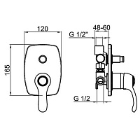 Webert Aurora Встраиваемый смеситель для ванны, цвет: медь AU860101060