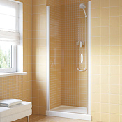 Vegas Glass Душевая дверь в нишу 70x199.5h см, проф. белый стекло 6мм прозр. EP Lux 70 01 01 L